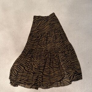 Zebra Print Tiered Skirt